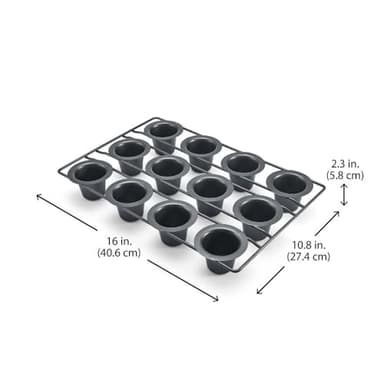 Chicago Metallic 26121 Professional 12-Cup Non-Stick Mini-Popover Pan, 16-Inch-by-10.75-Inch - Image 2