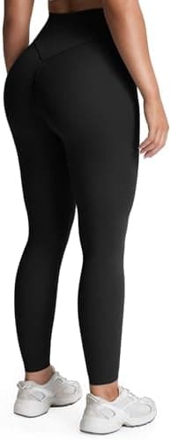 Aoxjox High Waisted Workout Leggings for Women Tummy Control Buttery Soft Yoga Metamorph Deep V Pants 26" - Image 3