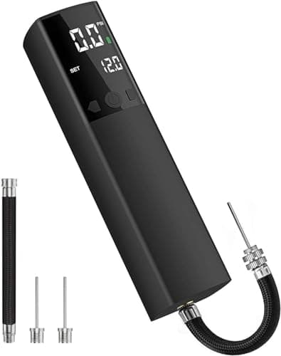 Pumteck Electric Ball Pump, Smart Air Pump Portable Fast Ball Inflation with Precise Pressure Gauge and Digital LCD Display for Football Basketball Volleyball Football (2 Pin and 1 Spout) - Image 1