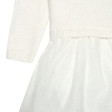 Gerber Baby Girls' Sweater Dress with Tulle Skirt, White, 12 Months - Image 3