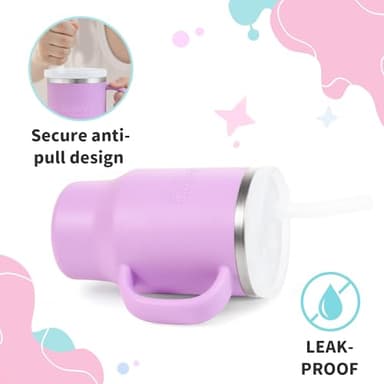 Bella's Friends Handy Mini Tumbler – Adorable 9 oz Toddler Sippy Cup, Stainless Interior & Silicone Body, Leak‑Proof, Dishwasher Safe, Gift for 1-3 Years Old Girls & Boys, 2 Pack, Lilac&Azure Blue - Image 5