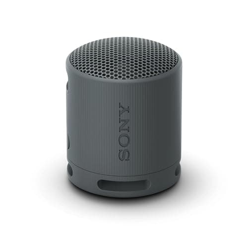 Sony SRS-XB100 Wireless Bluetooth Portable Lightweight Super-Compact Travel Speaker, Durable IP67 Waterproof & Dustproof Shower Speaker, 16 Hour Battery, Versatile Strap, & Hands-free Calling, Black - Image 1