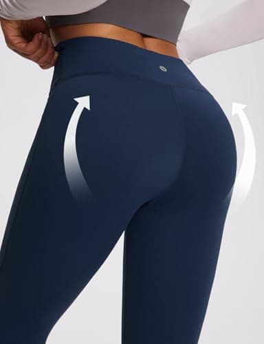 baleaf Leggings for Women Fleece Lined Thermal Warm Winter Tights High Waisted Thick Yoga Pants Cold Weather Inner Pocket Dark Blue XXL - Image 4