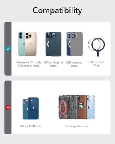 ESR Upgraded for MagSafe Wallet, 5 Card Holder, RFID Blocking, Magnetic Wallet for iPhone with Adjustable Stand, Slim for iPhone 17/16/15/14/13/12 Series, Not for 13/12 Mini, Grey - Image 8