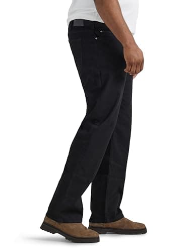 Lee Men's Big & Tall Extreme Motion Relaxed Straight Jean Black 46W x 32L - Image 2