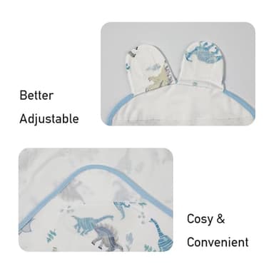 Baby Swaddle Sacks, 3-Pack Newborn Organic Cotton Swaddle Wrap, Adjustable Swaddling Blankets, Nursery Swaddling Essentials for Newborn 0-3 Months, Infant Shower Items Gift (Dinosaur & Forest) - Image 6