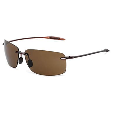 JULI Sports Polarized Sunglasses for Men Women Tr90 Rimless Frame for Running Fishing Golf Surf Driving(Brown) - Image 1