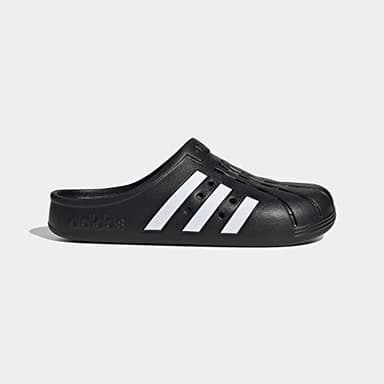 adidas Unisex Adilette Clogs Slide Sandal, Core Black/White/Core Black, 10 US Women/9 US Men - Image 3