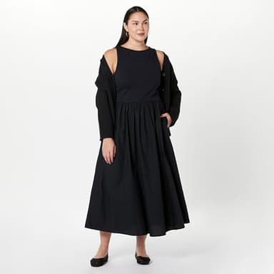 The Drop Women's Dia Mixed Fabric Midi Tank Dress Black, XXL, Plus Size - Image 7