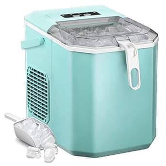 Antarctic Star Countertop Ice Maker,26lbs/24Hrs,9 Bullet Ice Cubes Every 6 Minutes,S/L,Self-Cleaning countertop ice Makers with Basket and Scoop,Perfect for Home, Kitchen, RV, Camping (Green) - Image 1