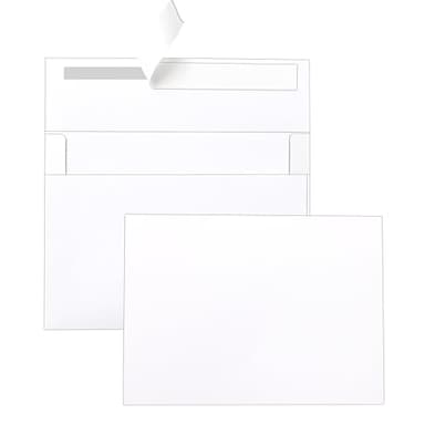 Silunkia 100 Packs White Single Panel Blank Cards and Envelopes 5 x 7 Heavy Flat Cardstock and A7 Envelopes Self Seal for Wedding Invitations, Party, DIY Greeting Cards, Graduations, Baby Shower - Image 1
