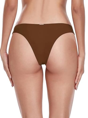 RELLECIGA Women's Coffee Super Cheeky Brazilian Cut Bikini Bottom Size X-Large - Image 5
