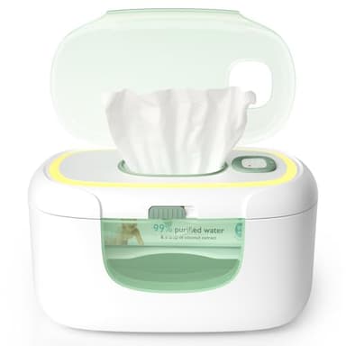 Momcozy New Baby Wipe Warmer, 100pcs Larger Capacity Wipe Dispenser, 10-Min Fast Heating with 4 Temperature Modes, Innovative Spring Design, Silicone & Top Seals,Quick Even Heating, 3-Level Nightlight - Image 1