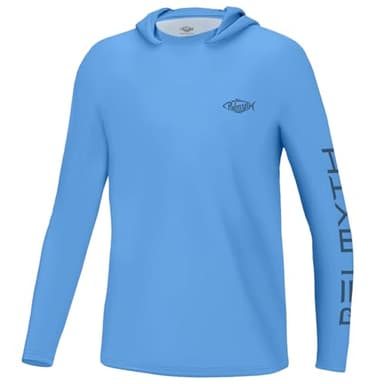 Palmyth Boys Fishing Shirt Youth Hoodie Sun Protection UPF 50+ Long Sleeve Hooded Shirts Carolina Guitar Marlin L - Image 2