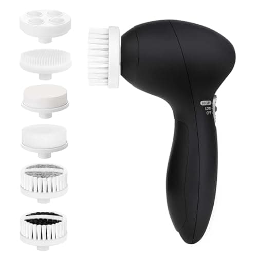 Facial Cleansing Brush Face Scrubber: CLSEVXY Electric Face Spin Cleanser Brushes with 6 Brush Heads for Deep Cleansing, Gentle Exfoliating, Removing Blackhead, Massaging - Image 1
