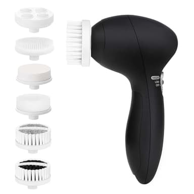 Facial Cleansing Brush Face Scrubber: CLSEVXY Electric Face Spin Cleanser Brushes with 6 Brush Heads for Deep Cleansing, Gentle Exfoliating, Removing Blackhead, Massaging - Image 1