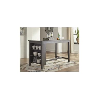 Signature Design by Ashley Caitbrook Rustic Counter Height Dining Table with Storage, Dark Gray - Image 2