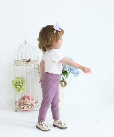 Fullfamous Infant Baby Girl's Pants Clothes Cotton Ribbed 5 Pack Clothing Outfit Leggings,Black/White/Grey Marl/Pink/Purple 12-18 Months - Image 5