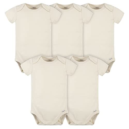 Gerber Baby 5 Pack Onesies Multi-Packs Bundle Interlock 180 gsm, Natural, 0-3 Months US - Image 1