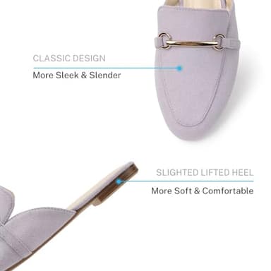MUSSHOE Mules for Women Flats Comfortable Slip on Women Mules Backless Loafers,Light Purple 5 - Image 2