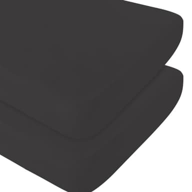 Biloban Crib Sheets Fitted, 2 Pack Crib Sheet Fits for Standard Crib Mattress, Neutral Toddler Bed Sheets for Baby Boys and Girl, Black, 52”X 28” - Image 6