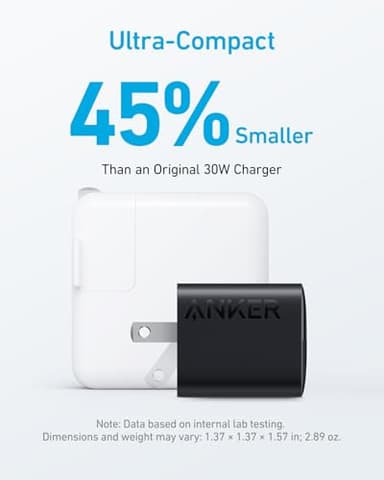 Anker USB C Charger Block, 33W 2 Port Compact Charger with Foldable Plug for iPhone 17/16 Series, Galaxy, and More (Cable Not Included, Black) - Image 4