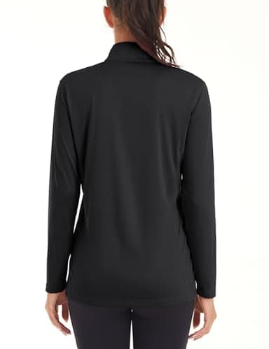 MAGCOMSEN Women's UV Protection Black T-Shirt - Workout, Running, Fishing & Summer - Straight Fit, Short Sleeve, Collarless - Image 3