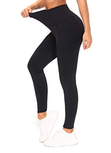THE GYM PEOPLE Tummy Control Workout Leggings with Pockets High Waist Athletic Yoga Pants for Women Running, Fitness (Black-1, X-Large) - Image 5