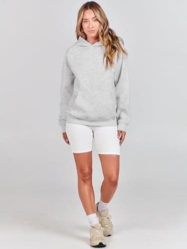 ANRABESS Women Hoodies Oversized Fleece Long Sleeve Comfy Casual Basic Pullover Sweatshirts 2025 Fall Outfits Y2K Clothes Grey Small - Image 6