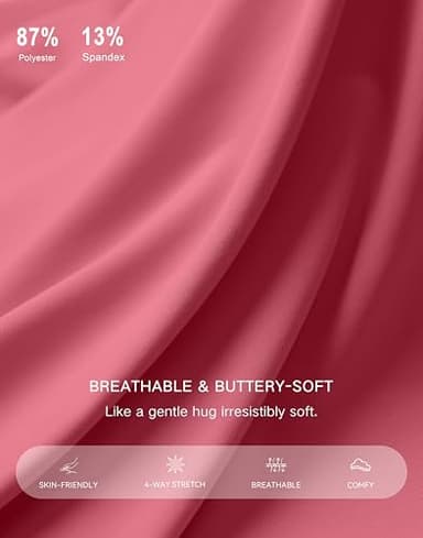 Women's Capri Pants with Pockets High Waist Yoga Pants Wide Leg Workout Crop Summer Pants for Casual, Travel, Exercise(Berry Rose, S) - Image 4