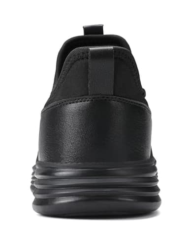 VILOCY Mens Slip On Casual Dress Shoes Hands Free Fashion Sneakers Mesh Tennis Walking Shoes Comfortable Work Shoes Breathable Lightweight Non Slip All Black,EU44 - Image 3