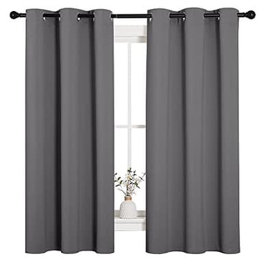 NICETOWN Thermal Insulated Grommet Blackout Curtains for Bedroom (2 Panels, W42 x L63 -Inch, Grey) - Image 3