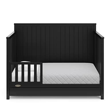 Graco Hadley 5-in-1 Convertible Crib with Drawer (Black) – Combo, Includes Full-Size Nursery Storage, Converts from Baby Crib to Toddler Bed, Daybed - Image 13