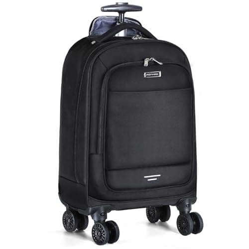 Ponhog Rolling Backpack, 15.6 inch Laptop Backpack with 4 Spinner Wheels, Carry on Travel Backpack Water Resistant Wheeled Backpacks for Women Men Suitable for Overnight College Work, Black - Image 1