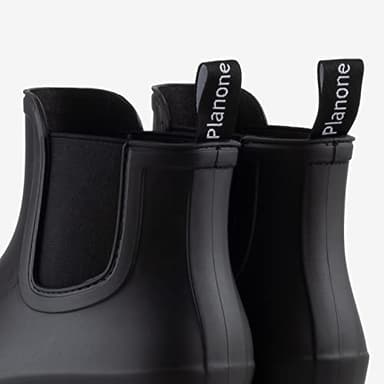 Planone Short Rain Boots Women Wide Width Fashion Waterproof Chelsea Boots for Women Matte Outdoor Garden Shoes Ankle Muck Boots for Ladies Non Slip Work Shoes Rubber Boots with Premium Comfort Insole - Image 8