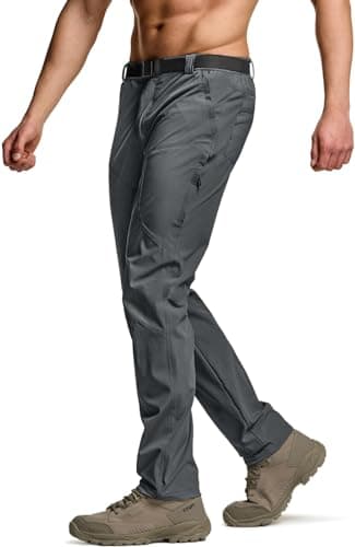 CQR Men's Vent Stretch Pants, Quick Dry Lightweight Casual Cargo Pants, Water Resistant Straight-Fit Utility Work Pants, Shendo Flex Carbon Grey, 32W x 30L - Image 1