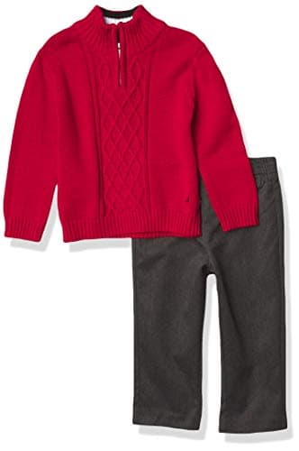Nautica Baby Boys' 2-Piece Sweater Set with Pants, Roasted Rouge, 12 Months - Image 1