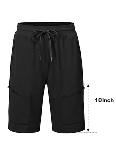 MoFiz Hiking Shorts Womens Quick Dry Lightweight Long Hiking Shorts for Women Knee Length for Camping Travel Golf with Zipper Pockets Black Large - Image 8