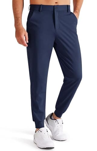 Libin Men's Golf Pants Joggers Lightweight Quick Dry 3 Pockets Slim Fit Soft Stretchy Tapered Leg Work Dress Pants Athletic, Navy 2XL - Image 1