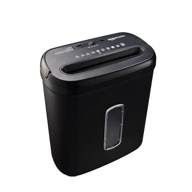 Amazon Basics 8-Sheet Cross Cut Paper Shredder and Credit Card Shredder - Black - Image 1