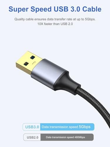 ApoJodly USB Cable 3FT 5-Pack, USB 3.0 Cord USB A Male to Male Cable Double Sided Compatible with Hard Drive, Laptop Cooler, DVD Player and More - Image 7