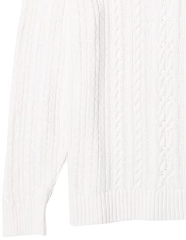 Amazon Essentials Women's Soft Fisherman Cable Long-Sleeve Crewneck Sweater (Available in Plus Size), White, Small - Image 9
