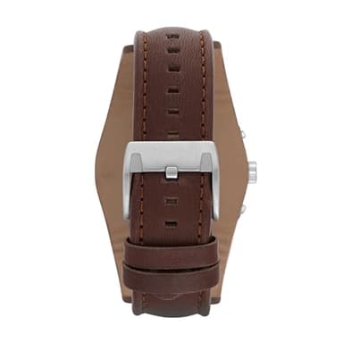 Fossil Men's Coachman Quartz Stainless Steel and Leather Chronograph Watch, Color: Silver, Brown (Model: CH2891) - Image 3