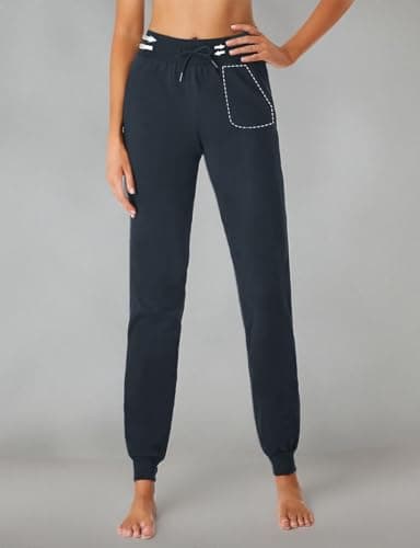 SEVEGO Womens Tall 34 Inseam Jogger Lightweight Cotton Sweatpants Zipper Pockets Running Long Sweat Pants, Dark Blue, L - Image 9