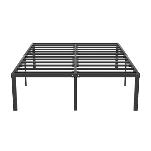 VECELO 18" Full Size Metal Platform Tall Bed Frame,Heavy Duty Steel Slat/Easy Assembly Mattress Foundation/No Box Spring Needed - Image 1