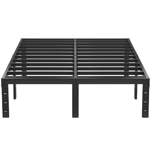 SHOANED Full Metal Bed Frame - 14 Inch Tall Heavy Duty Bedframe Black Basic Steel Slats Platform No Box Spring Needed/Easy Assembly/Noise Free - Image 1