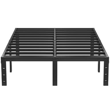 SHOANED Full Metal Bed Frame - 14 Inch Tall Heavy Duty Bedframe Black Basic Steel Slats Platform No Box Spring Needed/Easy Assembly/Noise Free - Image 1