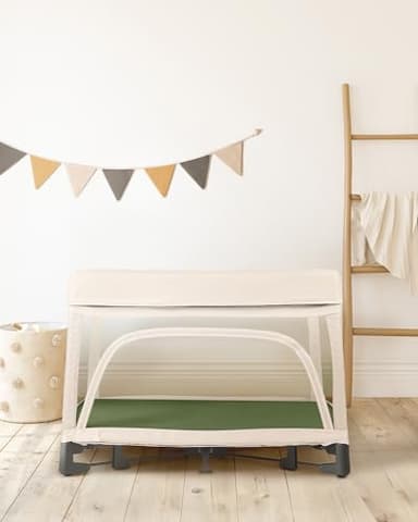 Blissful Diary Muslin Mini Crib Sheets, Pack and Play Mattress Sheets Fitted for Pack N Play, Soft Cotton for Boys Girls, 2 Pack(Monstera&Dark Green) - Image 6
