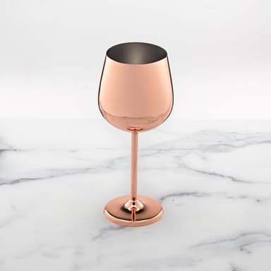 Cambridge Silversmiths 4 Piece Set of 18 oz Copper All Purpose Single Wall Wine Glasses - Image 3
