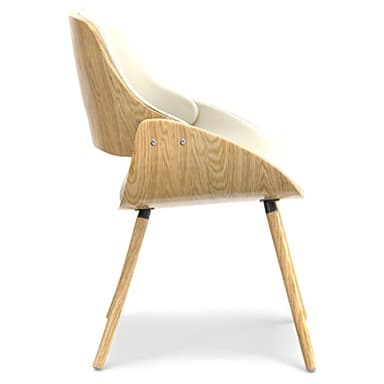 SIMPLIHOME Malden Dining Chair in Light Wood, Natural Linen Look Fabric, 22.8" W x 20.9" D x 30.9" H, Mid-Century Modern Style for Dining Room - Image 5